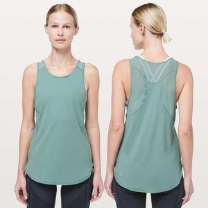 Lululemon Sculpt Tank II Size 6-8 Frosted Pine Mesh Running Workout Sage Green